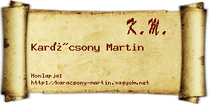 Karácsony Martin névjegykártya