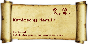 Karácsony Martin névjegykártya