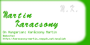 martin karacsony business card